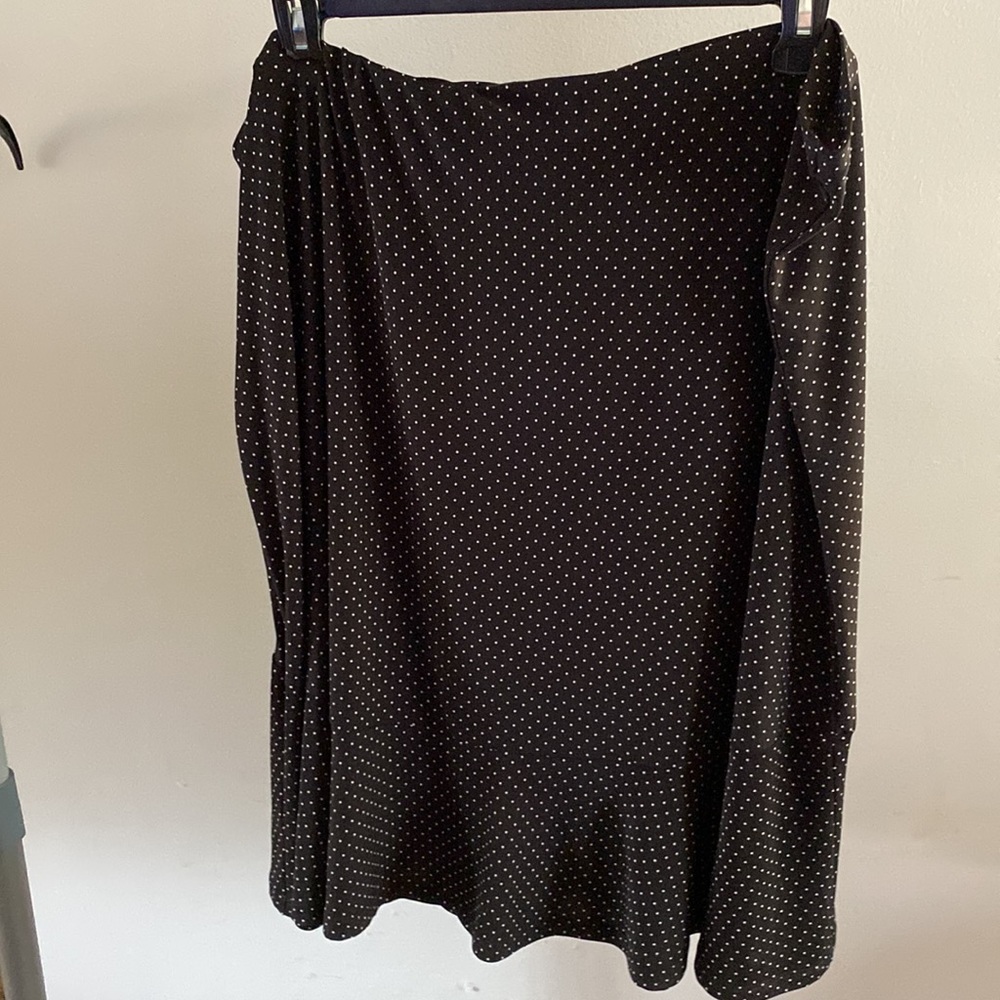 Chaps black skirt with white polka dots